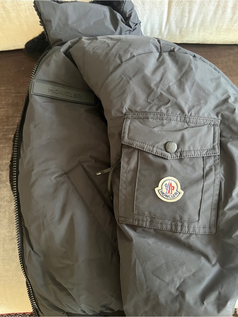 Moncler Mens Sherpa Collar Flight Bomber Jacket
